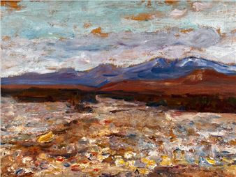 Setting sun over a mountain range - Eugène Boch 