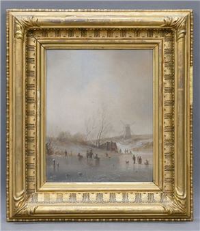 Personen auf einem zugefrorenen See - Robert von Reichert