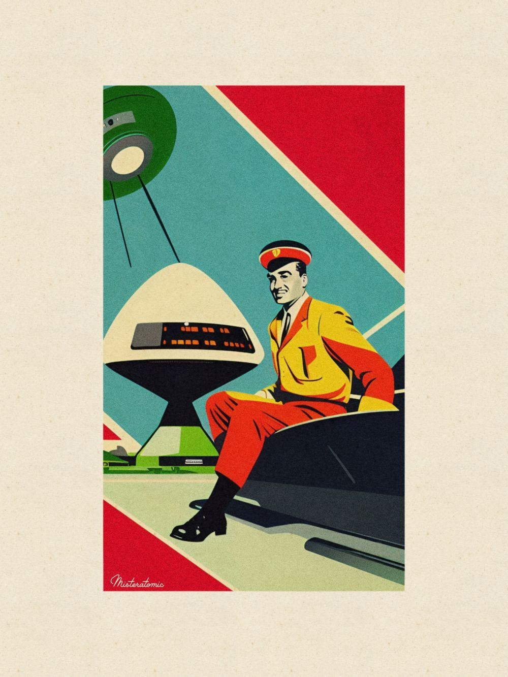 Artwork by Atomic (20th Century), Flying Saucer 7, Made of printed on arches paper