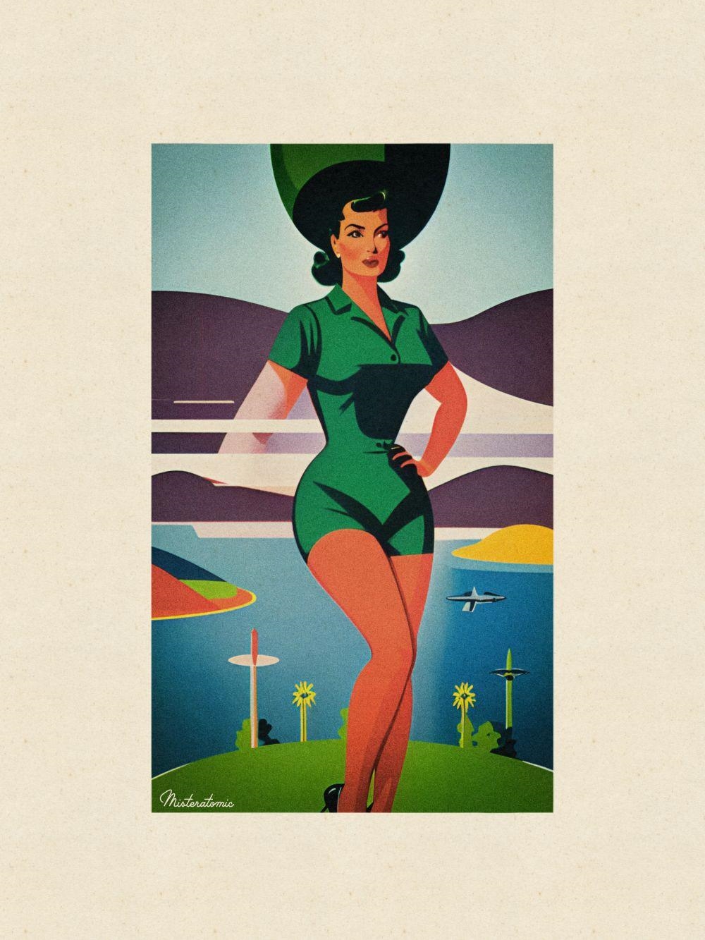 Artwork by Atomic (20th Century), Woman in Space 1, Made of printed on arches paper