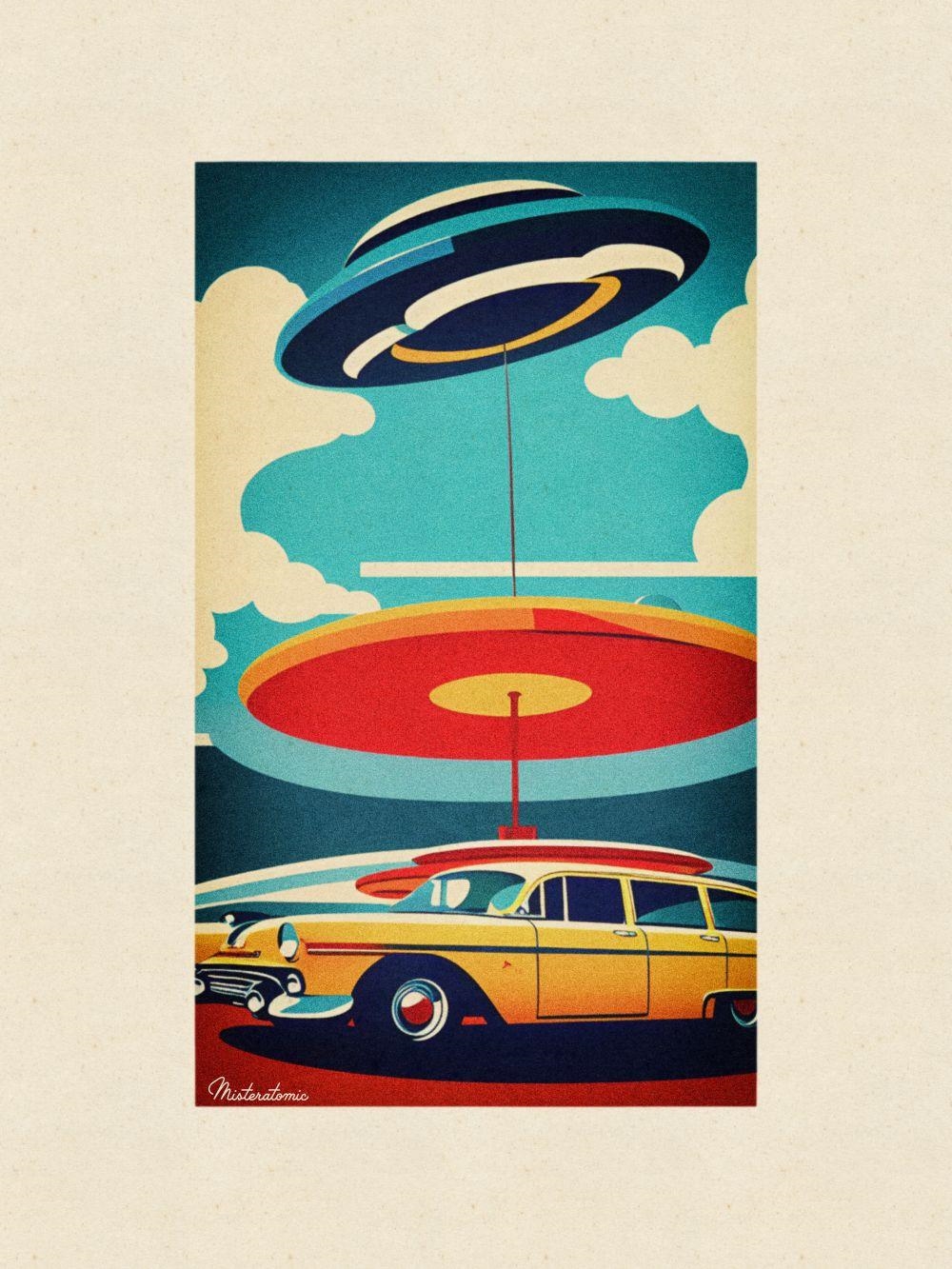 Artwork by Atomic (20th Century), Flying Saucer 22, Made of printed on arches paper