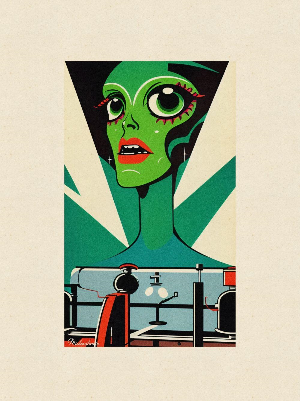 Artwork by Atomic (20th Century), Stranger Green Woman 8, Made of printed on arches paper
