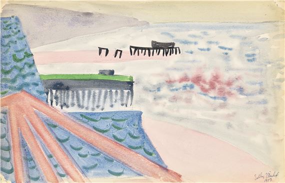 Abandoned Pier by Sally Avery, Executed in 1957