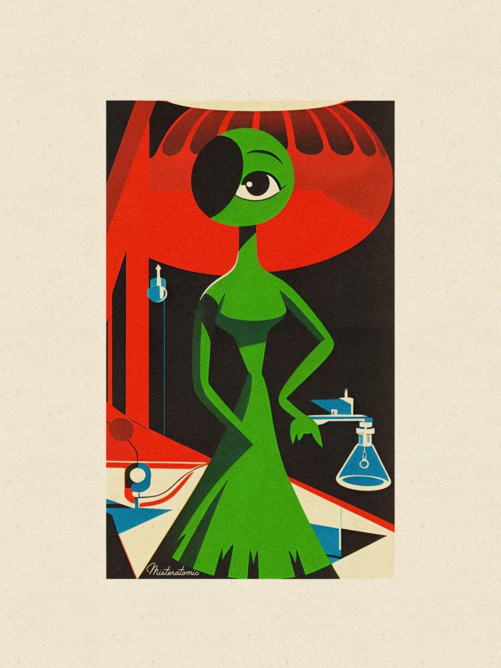 Artwork by Atomic (20th Century), Stranger Green Woman 4, Made of printed on arches paper