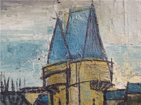 ベルナール・ビュッフェ「Saint-Servan」希少画集の額装画、人気作品 ベルナール・ビュッフェ「Saint-Servan」希少画集の額装画、人気作品
