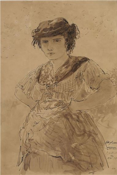 Portrait d'Angelina, Modèle de Torcello by Félix Ziem, 24 mai 1872