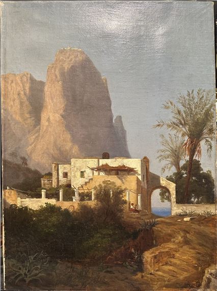Greek villa in front of Mount Athos (?) by Karl Lindemann - Frommel