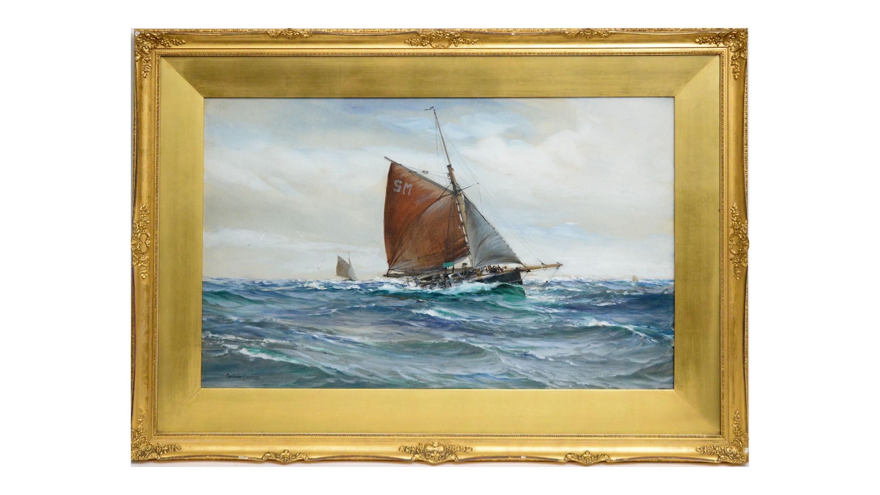Montague Dawson | Shoreham fishing smacks off the Coast, | MutualArt