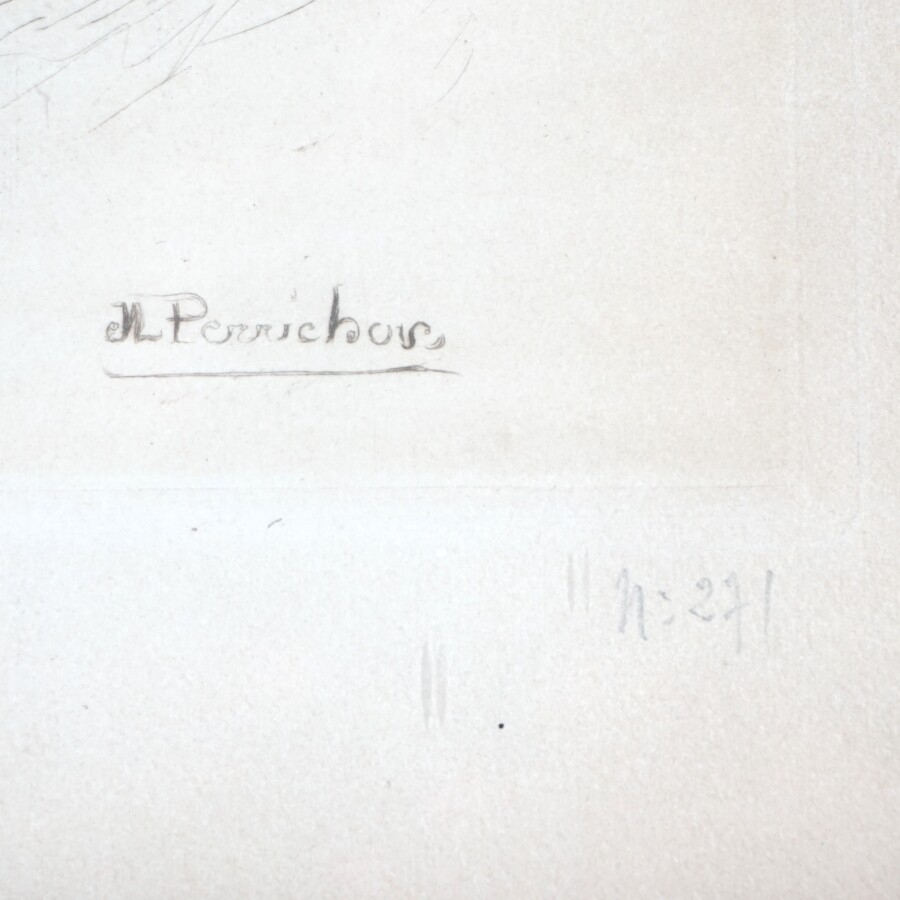 Artwork by Jules Léon Perrichon, Portrait d'homme, Made of drypoint engraving