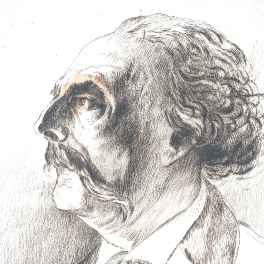 Artwork by Jules Léon Perrichon, Portrait d'homme, Made of drypoint engraving