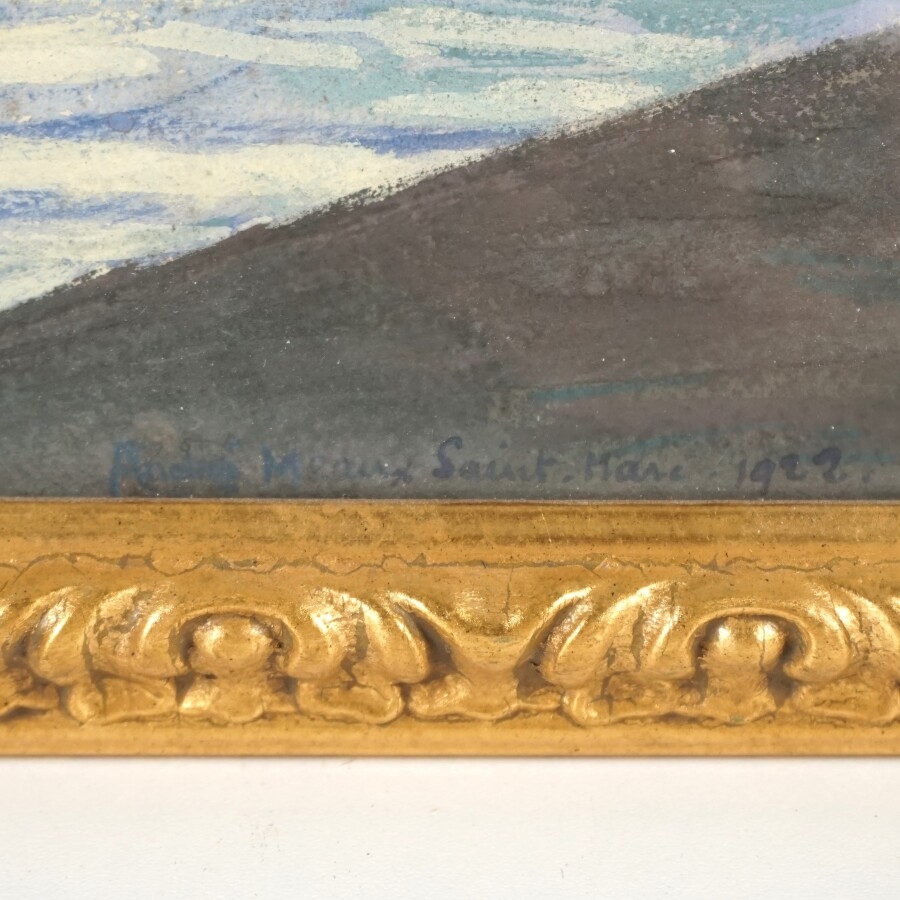 Artwork by André Meaux Saint-Marc, Bord de seine, Made of Gouache on paper