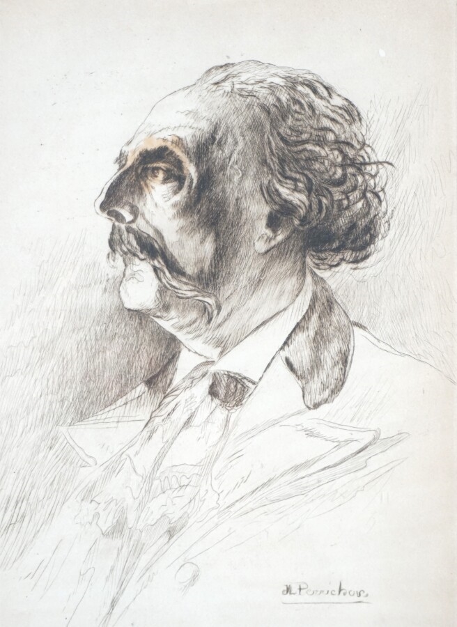 Artwork by Jules Léon Perrichon, Portrait d'homme, Made of drypoint engraving