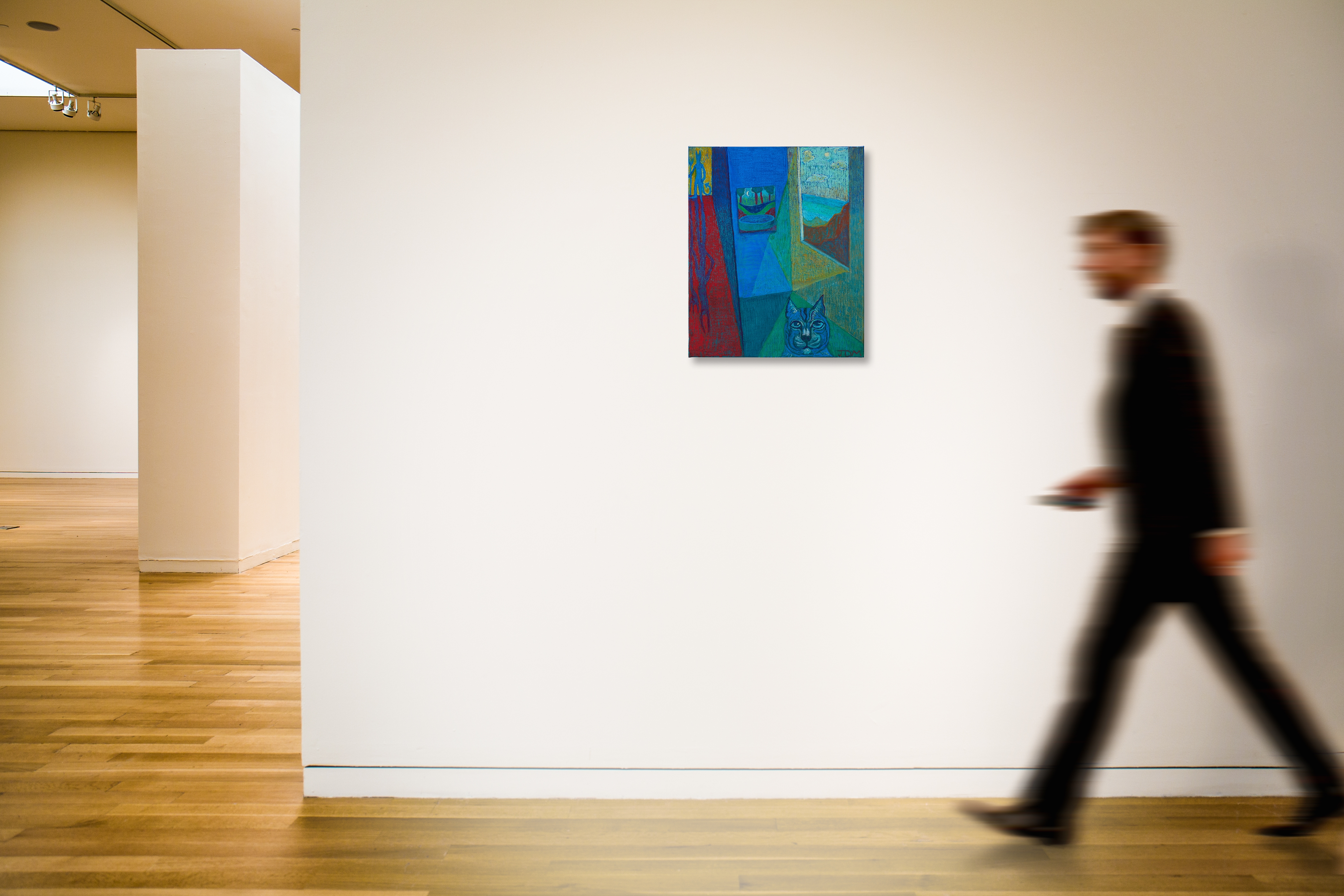 Artwork by JJ Manford, Devil Down the Hall, Paintings on the Wall, Made of oil pastel on linen