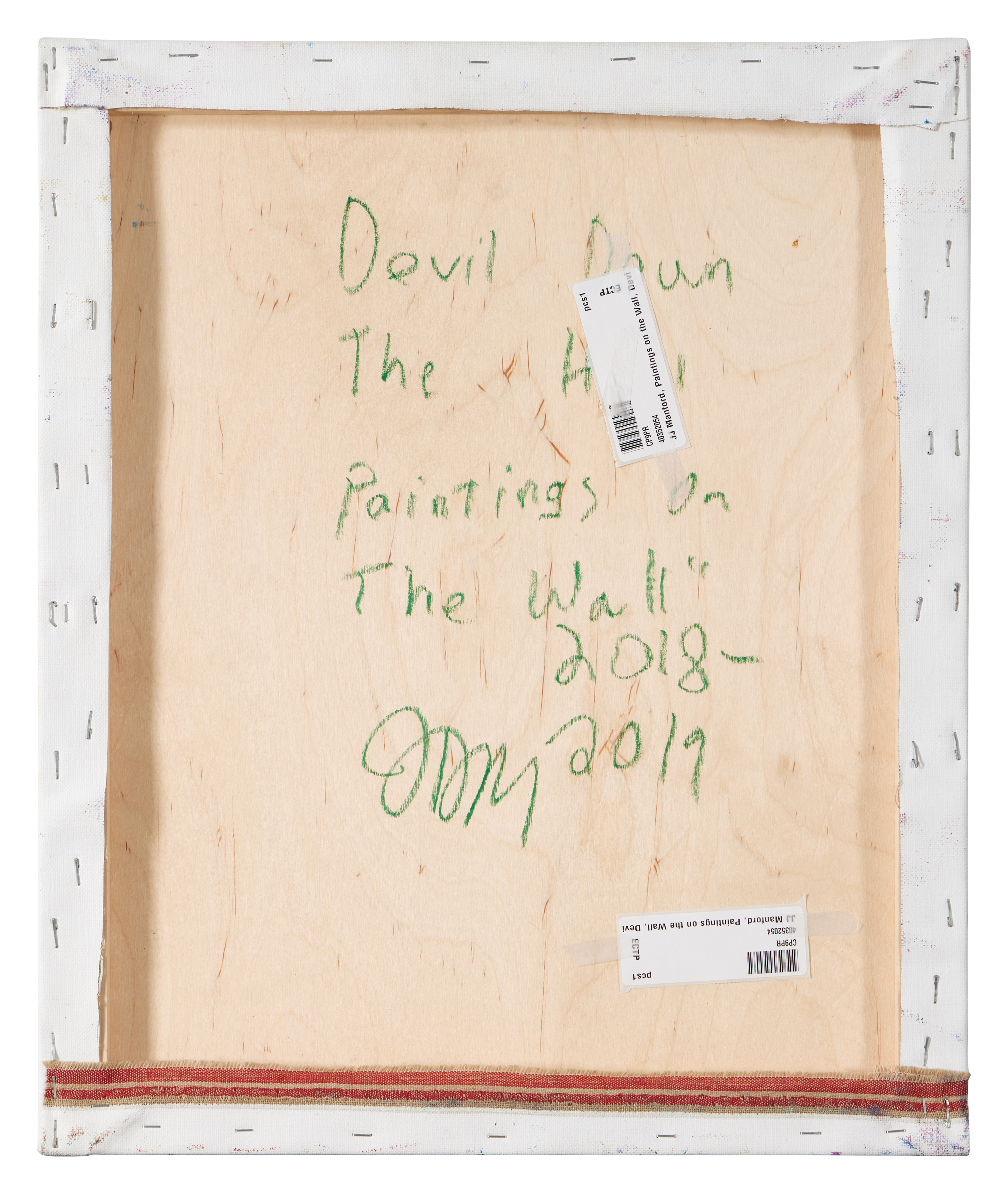 Artwork by JJ Manford, Devil Down the Hall, Paintings on the Wall, Made of oil pastel on linen