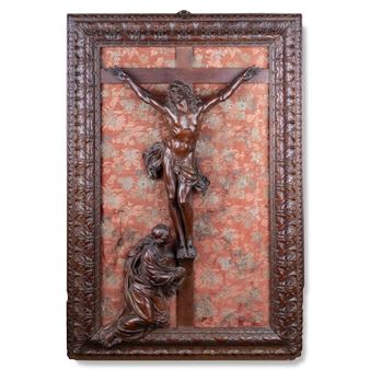 CORPUS CHRIST WITH MAGDALENA AT THE FEET OF THE CROSS - César Bagard