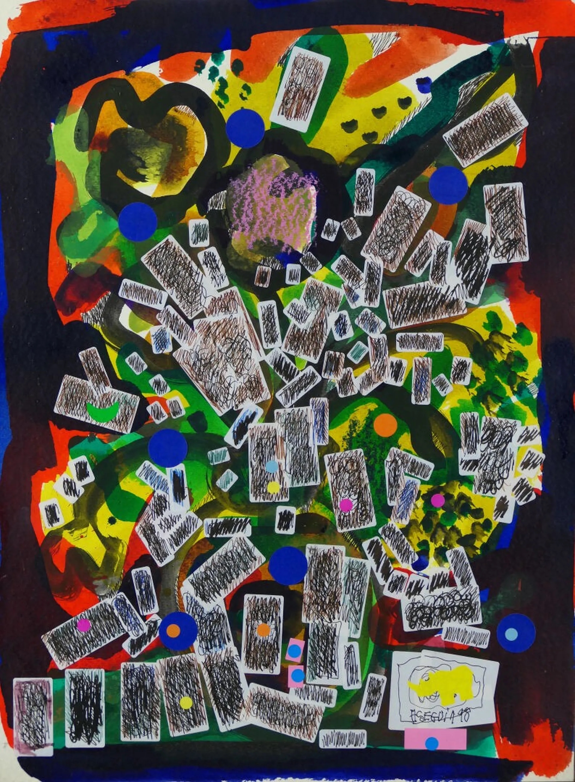 Artwork by Adrien Seguin, Composition abstraite, Made of Mixed media including collage