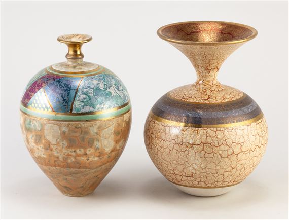 vase, , and a similar bottle by Tony Laverick, 1998