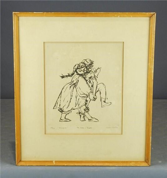 lithograph of dancers. by Andrée Ruellan