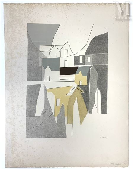 André Beaudin | Les toits d'ardois (1957) | MutualArt