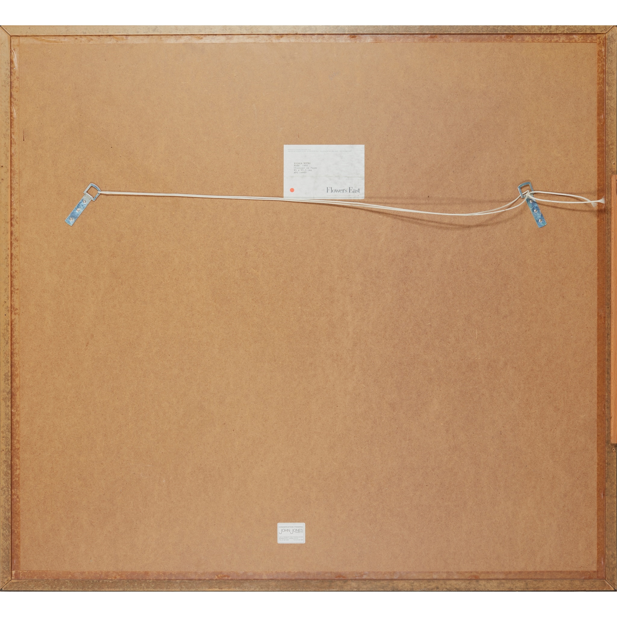 Artwork by Nicola Hicks, NUDE - 1992, Made of charcoal on brown paper