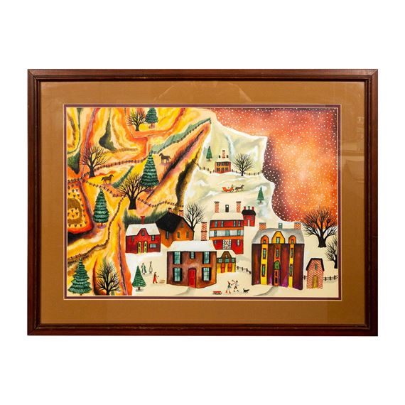 Janet Munro (American, b.1949) Oil & Gouache Painting by Janet Munro, 1984