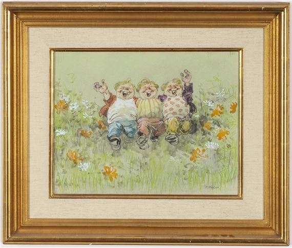 Ett glatt sällskap på sommaräng by Robert Högfeldt