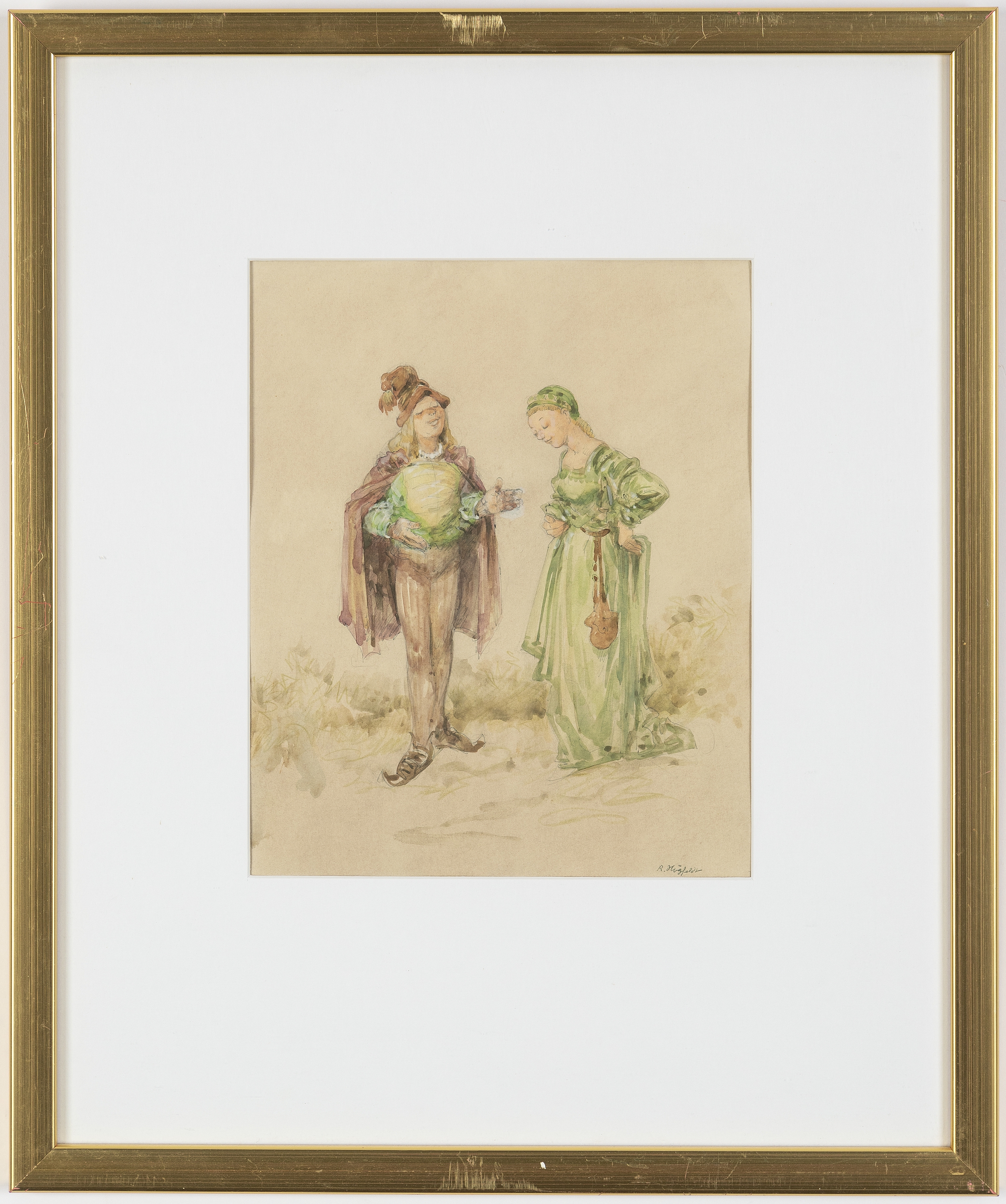 Artwork by Robert Högfeldt, Courting couple, Made of Watercolour