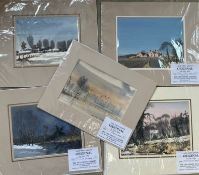 'Bure Vallery Flood'; 'Nr Corpusty Mill'; 'Winter,Corpusty'; 'Near Oulton' & 'Valley Farm,Hanworth' by Peter Solly