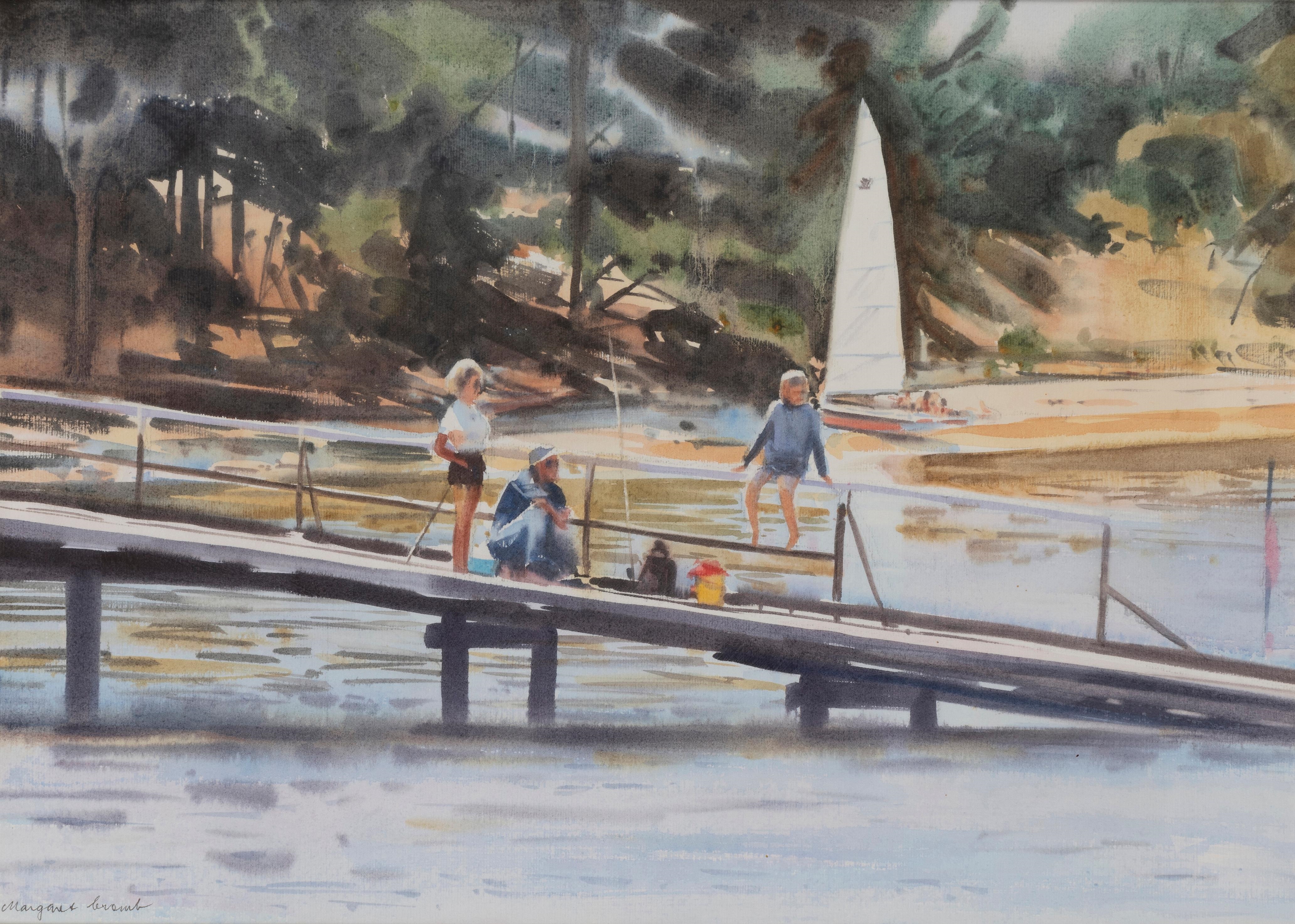 Artwork by Margaret Cromb, Summer Holidays, Point Leo, Made of watercolour