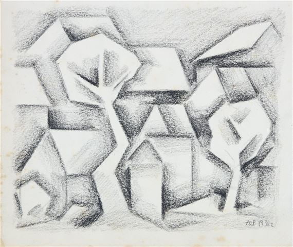 Landscape composition by Alexander Vesnin, 1930
