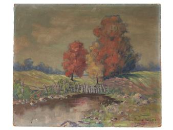 Featured in this lot is an original painting done by Inez Russell Bolinger (1887-1967) in 1940 - Inez Russell Bolinger