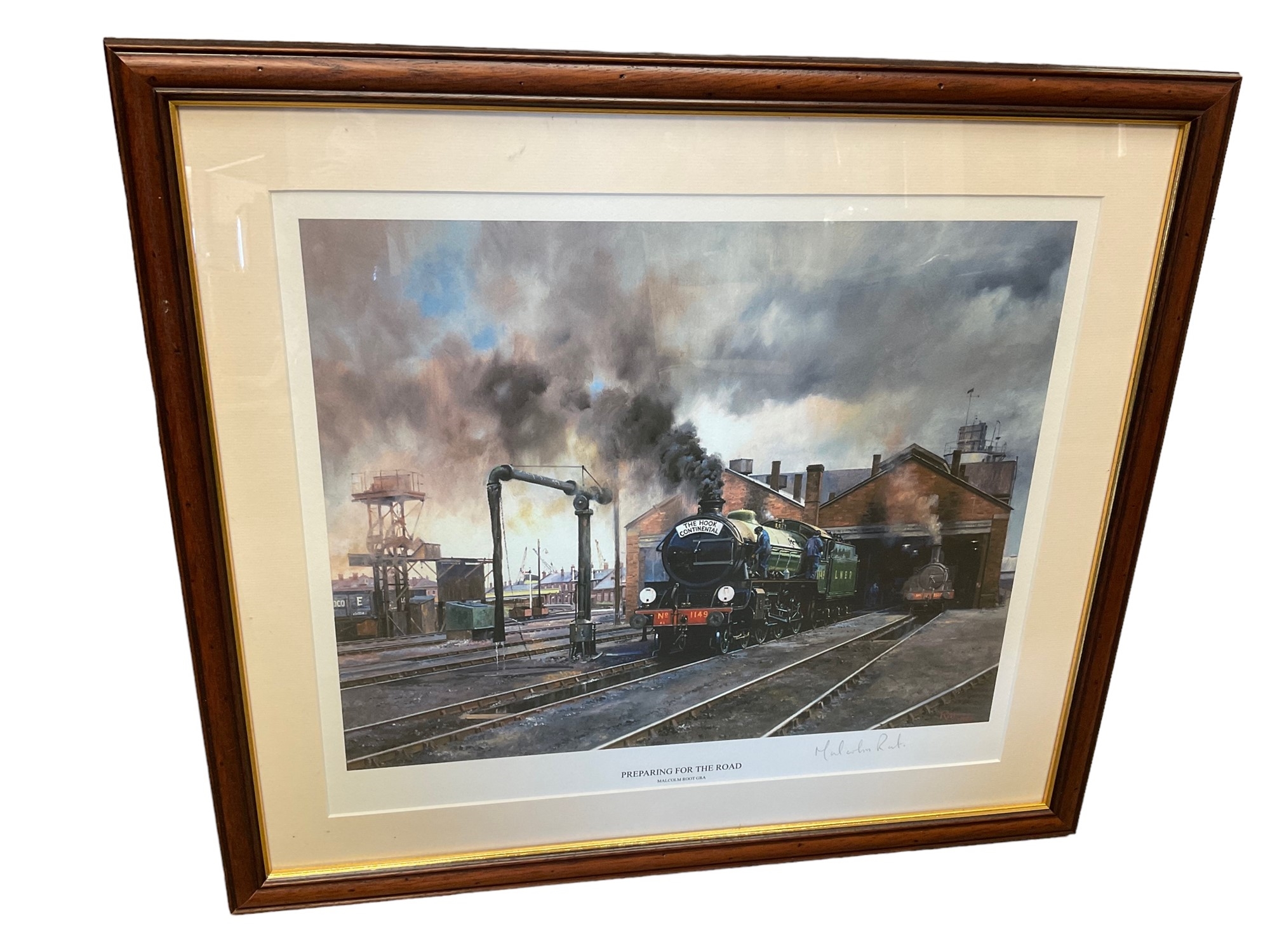 Malcolm Root Set of three Malcolm Root signed prints of steam trains