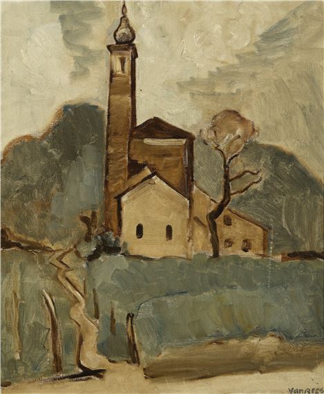 Otto Van Rees | View of Chiesa di San Giorgio in Losone, Switzerland, c ...
