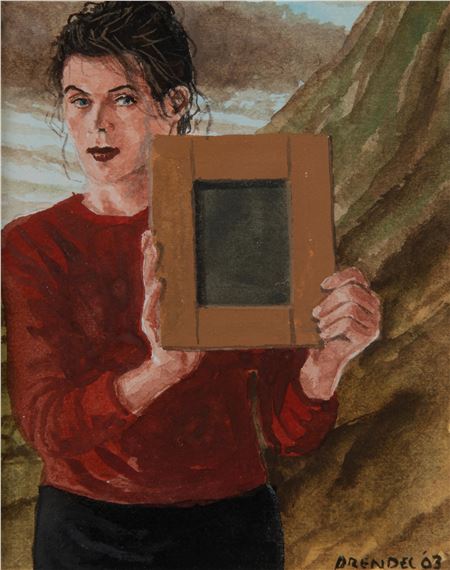 Model with Painting 2003 by Graeme Drendel, 2003