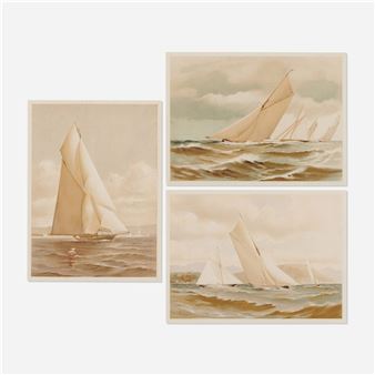Sailingyacht Thistle; Sailingyacht Verve; Sailingyacht Annasona (three works) - Harry Gordon Shields