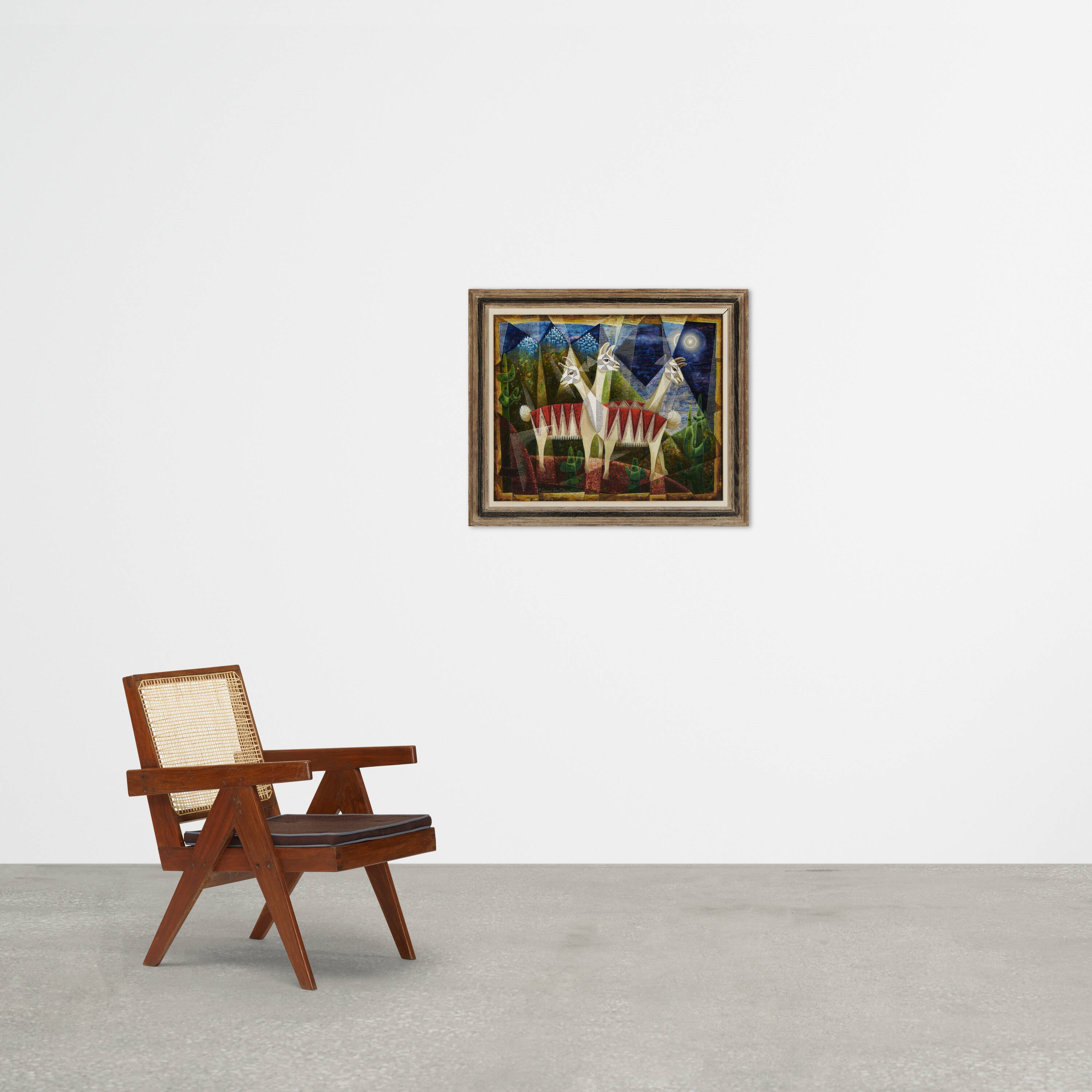 Artwork by Edward John Stevens Jr., Llamas, Made of gouache on paper