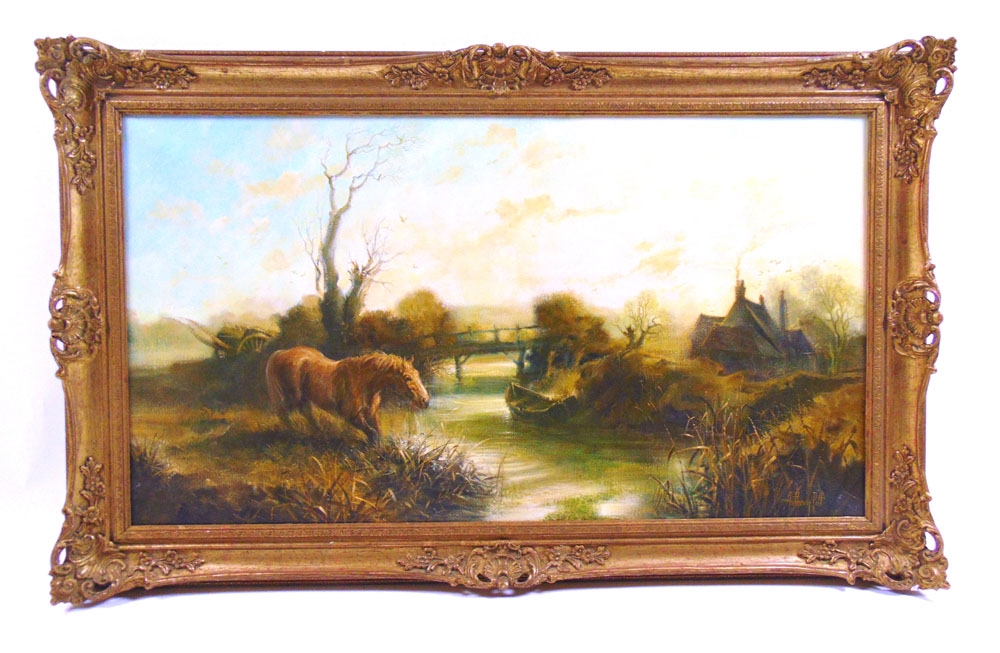 Anthony Pitt | horse drinking from river | MutualArt