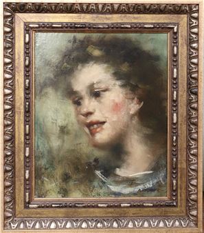 Portrait study of a child - Alfons Graber
