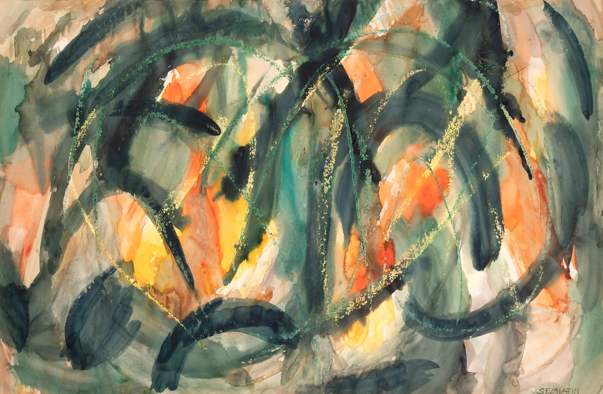 Artwork by Jacob Semiatin, Abstract Compositions, Made of Watercolor on paper