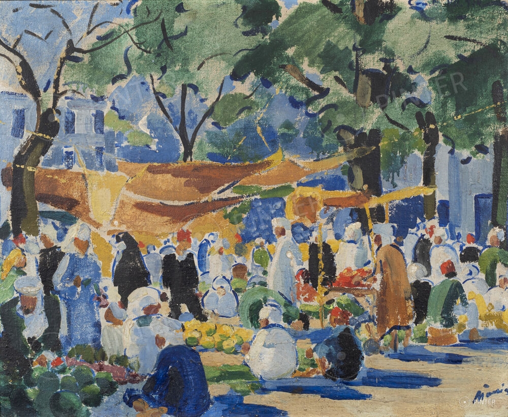 Artwork by Margit Móricz, Melon Fair, Made of oil, canvas