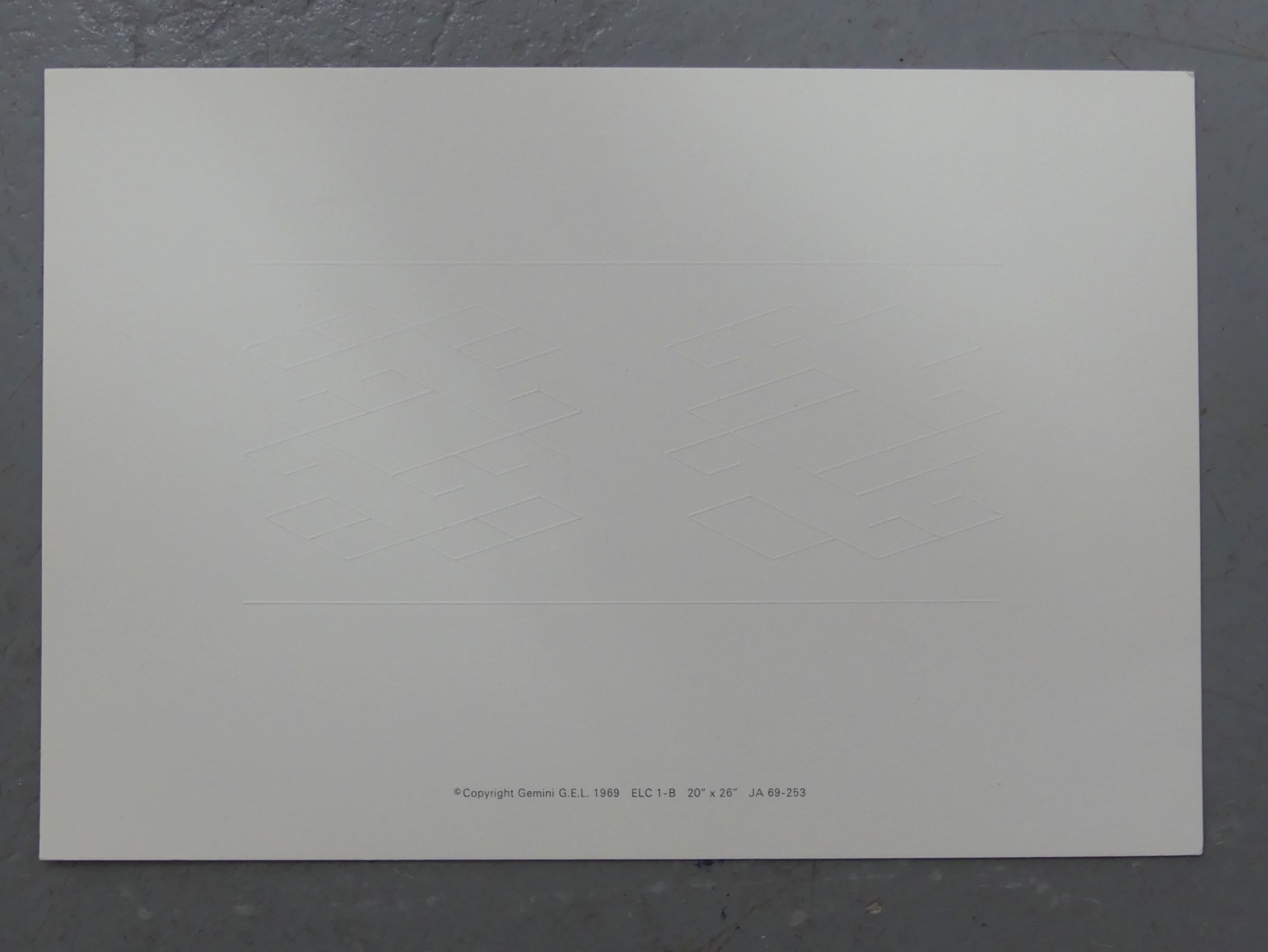 Josef Albers Embossed Linear Construction 1B (1969) MutualArt