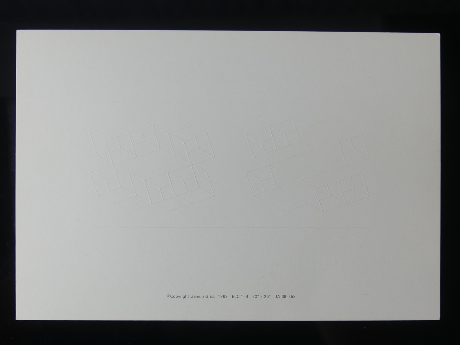 Josef Albers Embossed Linear Construction 1B (1969) MutualArt