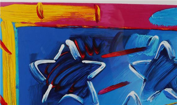Peter Max | PETER MAX SIGNED MIXED MEDIA AMERICAN FLAG | MutualArt
