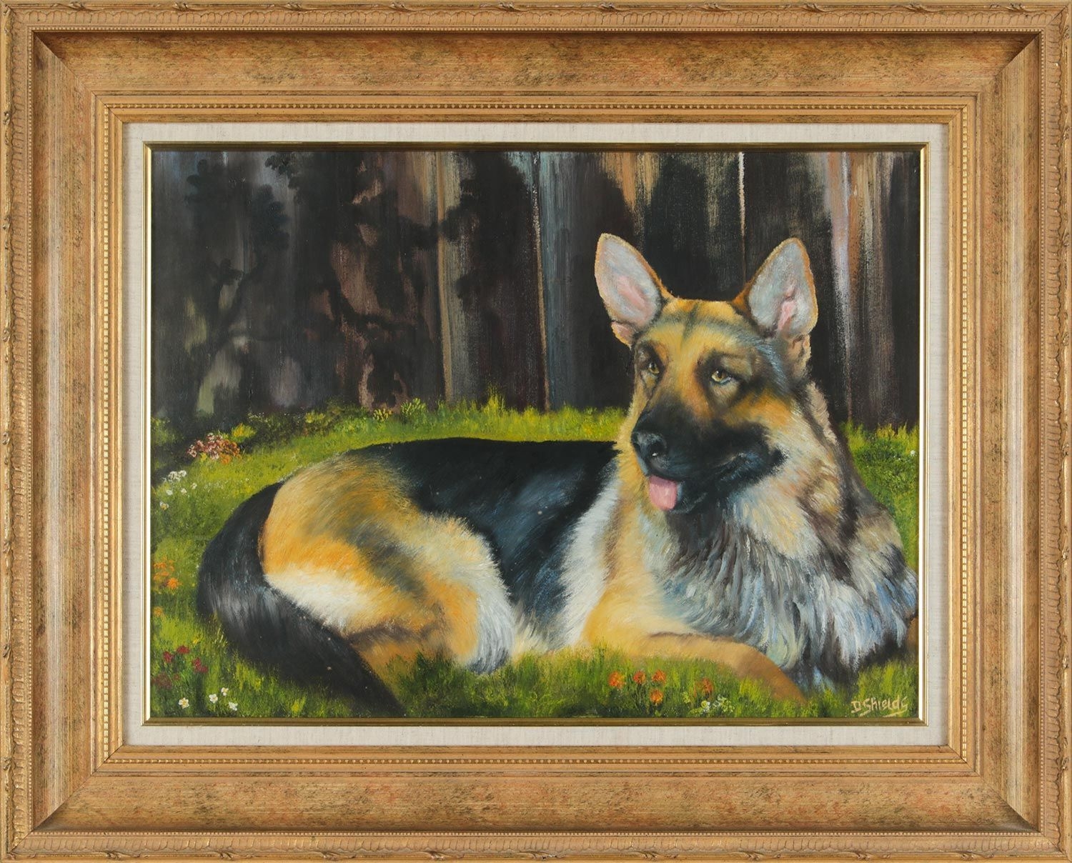 Artwork by David Sheilds, 'STUDY OF A GERMAN SHEPHERD', Made of OIL ON CANVAS