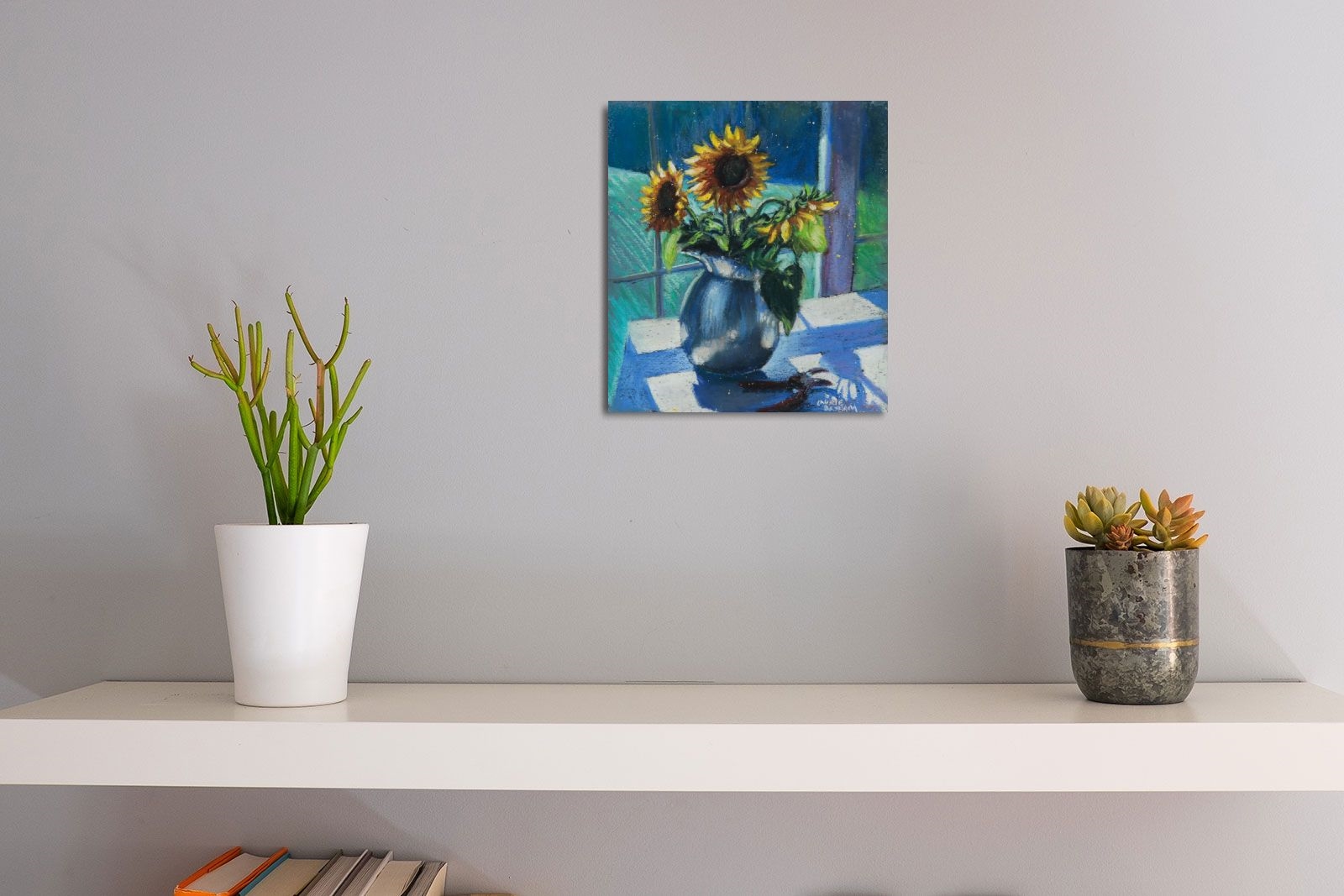 Artwork by Laurie Basham, 'CUT SUNFLOWERS', Made of PASTEL ON PAPER