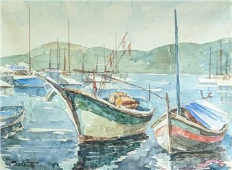 Bateaux dans la baie - Louis Pascault