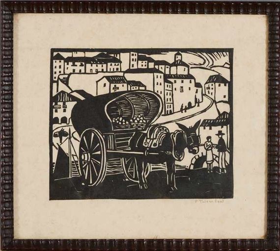 Charette du marché dans un village espagnol - F. Twenlow