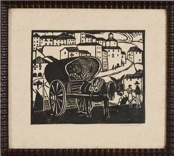 Charette du marché dans un village espagnol - F. Twenlow