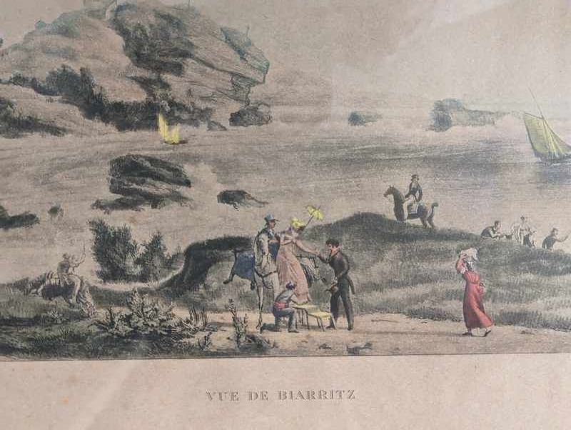 Artwork by Ambroise-Louis Garneray, Vue de Biarritz, Made of color engraving