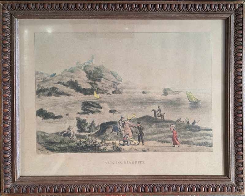 Artwork by Ambroise-Louis Garneray, Vue de Biarritz, Made of color engraving